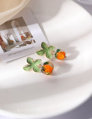 Women's Summer Glass Persimmon Earrings