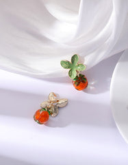 Women's Summer Glass Persimmon Earrings