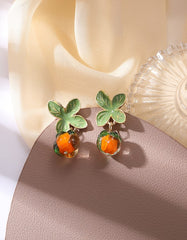 Women's Summer Glass Persimmon Earrings