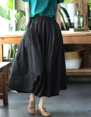 Elastic Waist Women Loose Casual Skirt