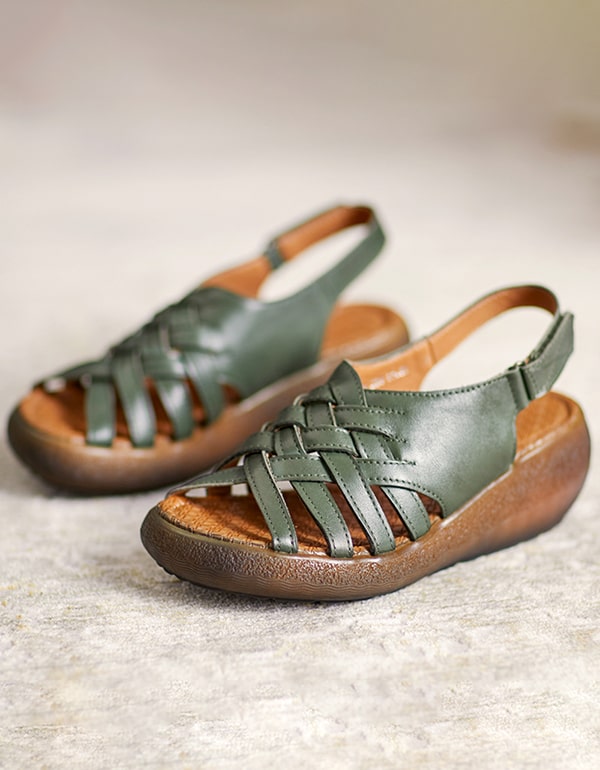 Women's Wedge Slingback Sandals Green