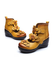 Handmade Flower Ethnic Style Womens Wedge Sandals