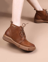 British Style Handmade Leather Casual Ankle Boots 35-41