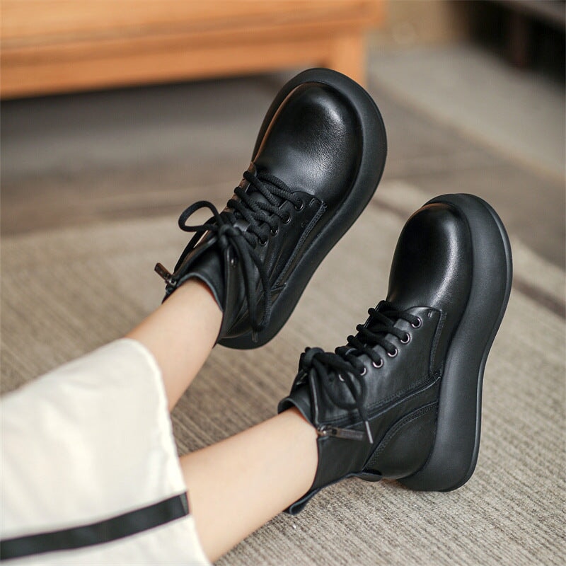 50mm Platform Boots Lace up Martin Boots