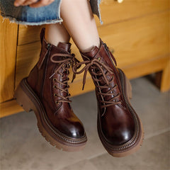 65mm Platform Chunky Lace-Up Combat Boots Martin Boots Ankle Boots