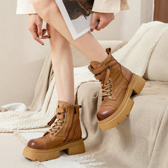 55mm Platform Boots Lace up Martin Boots