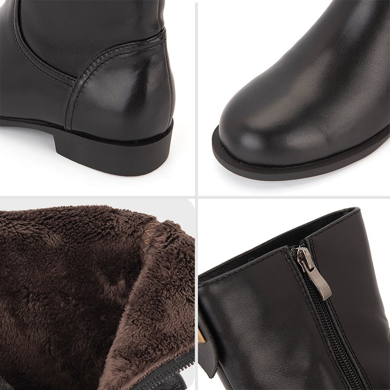 Wide Fit Side Zip Mid Calf Boots For Winter Designer Shoes