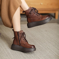 50mm Platform Boots Lace up Martin Boots