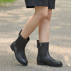 Wide Fit Side Zip Mid Calf Boots For Winter Designer Shoes