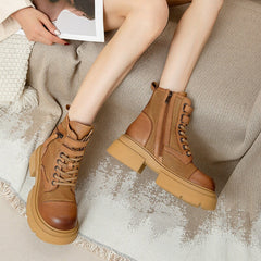 55mm Platform Boots Lace up Martin Boots