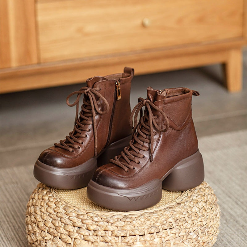 65mm Platform Boots Lace up Martin Boots