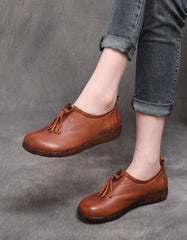 Autumn Handmade Retro Cow Tendon Women's Flats