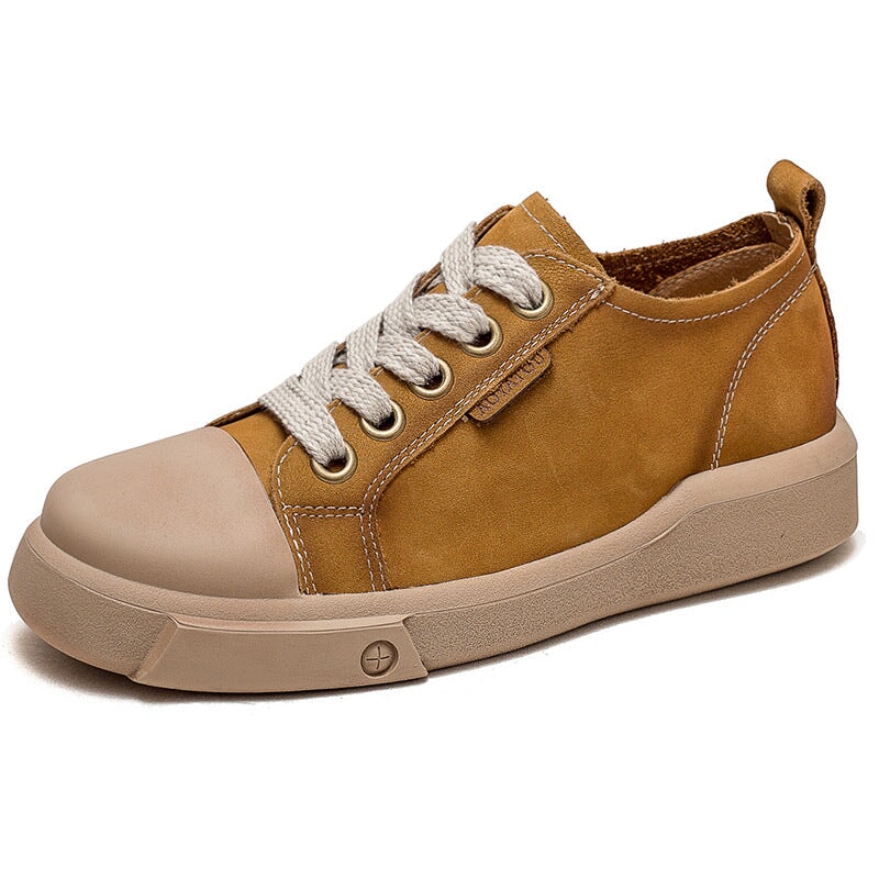 Flat Low Top Sneakers Soft Lace up