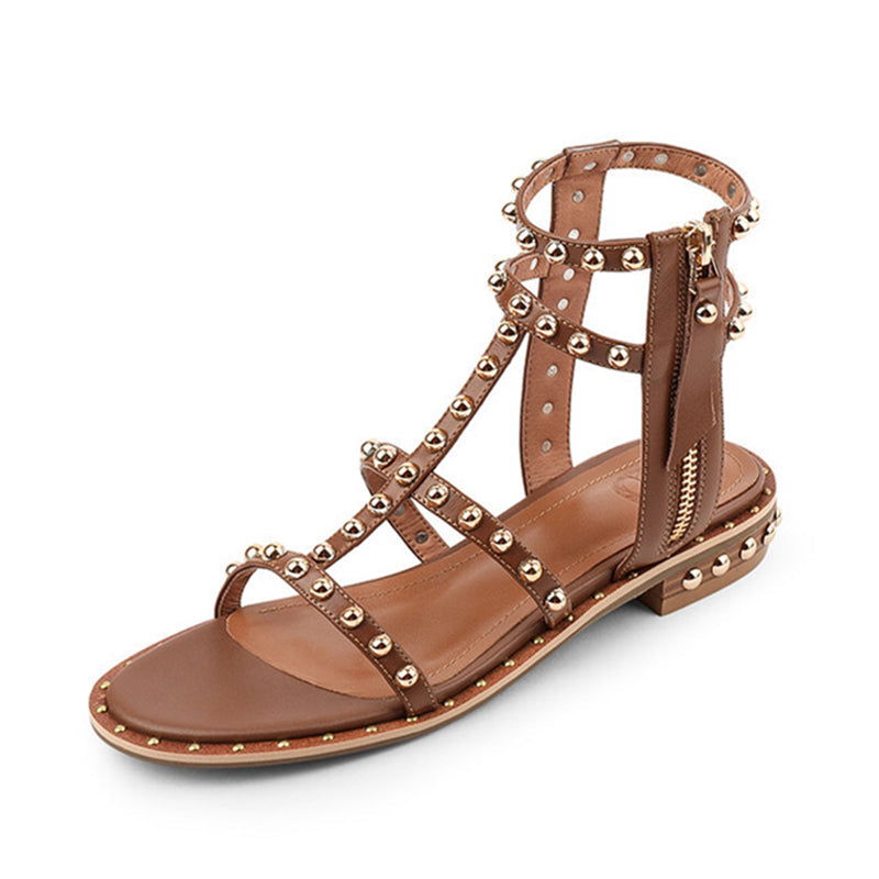 Genuine Rivet Flat Gladiator Sandals