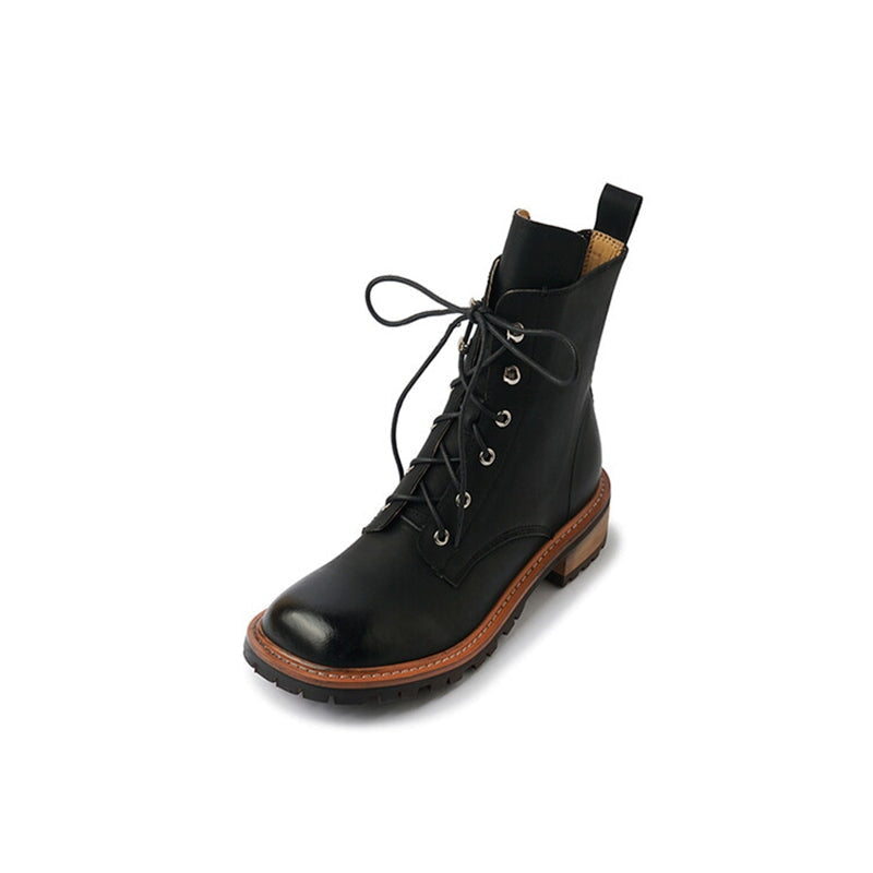 Womens Martin Boots Lace Up Ankle Boots