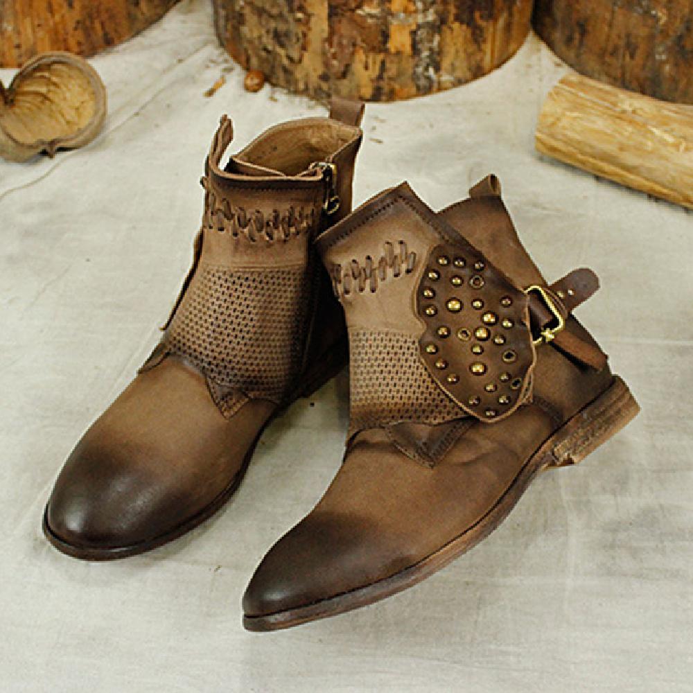 Booties Sheepskin Short Ankle Boots Brown