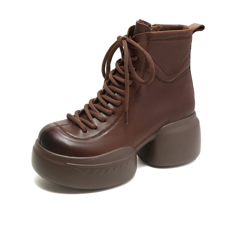 65mm Platform Boots Lace up Martin Boots