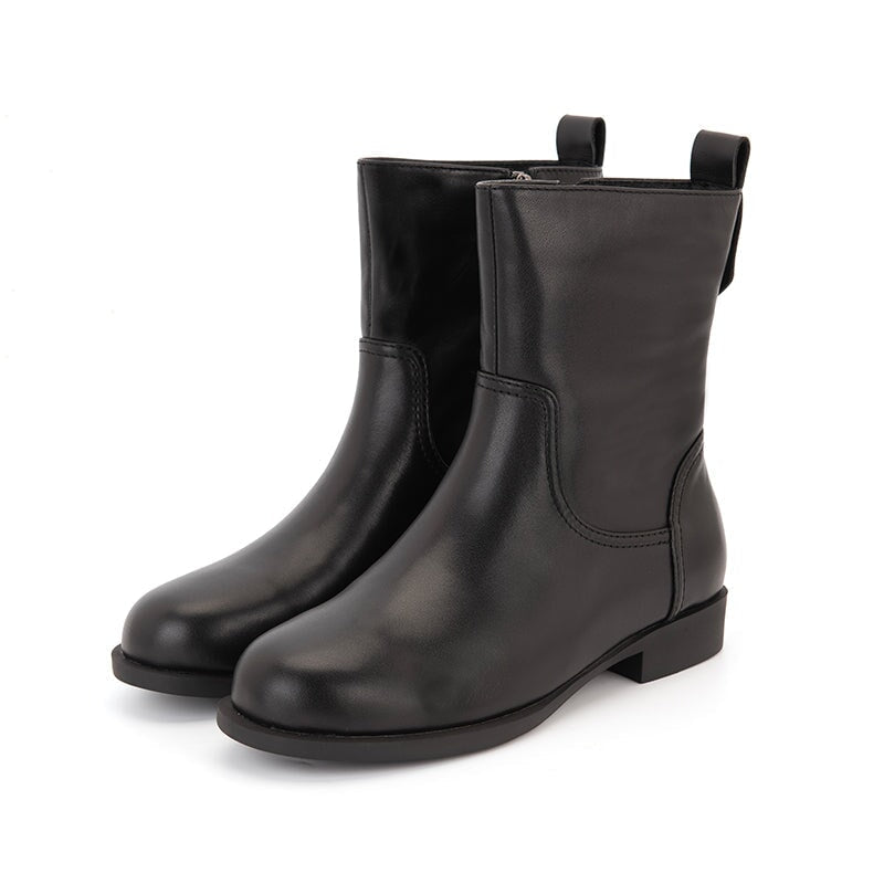 Wide Fit Side Zip Mid Calf Boots For Winter Designer Shoes