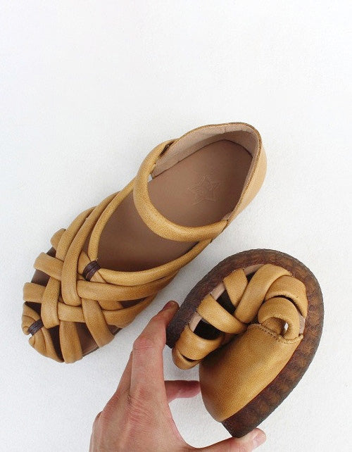 Handmade Retro Leather Woven Fisherman Sandals 35-41