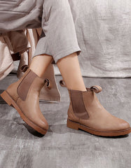 Women Soft Leather Retro Chelsea Boots