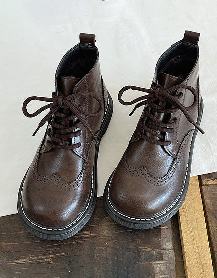 Winter Wide Toe Box Brogue Style Oxford Boots