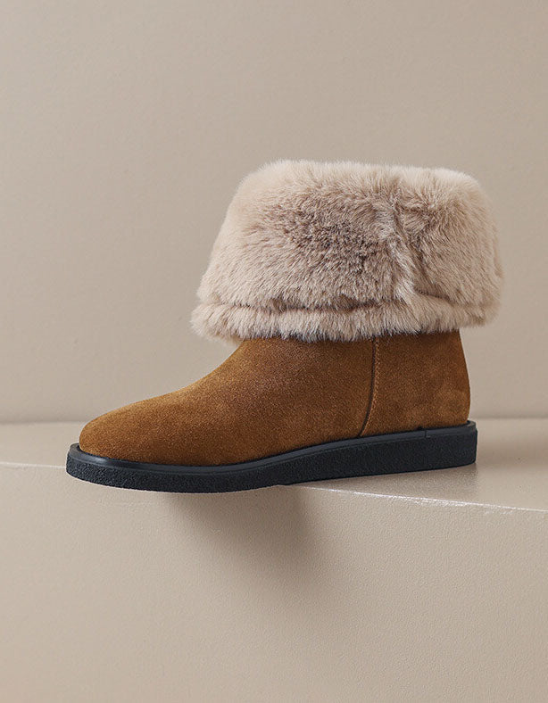 Winter Suede Snow Boots with Fur