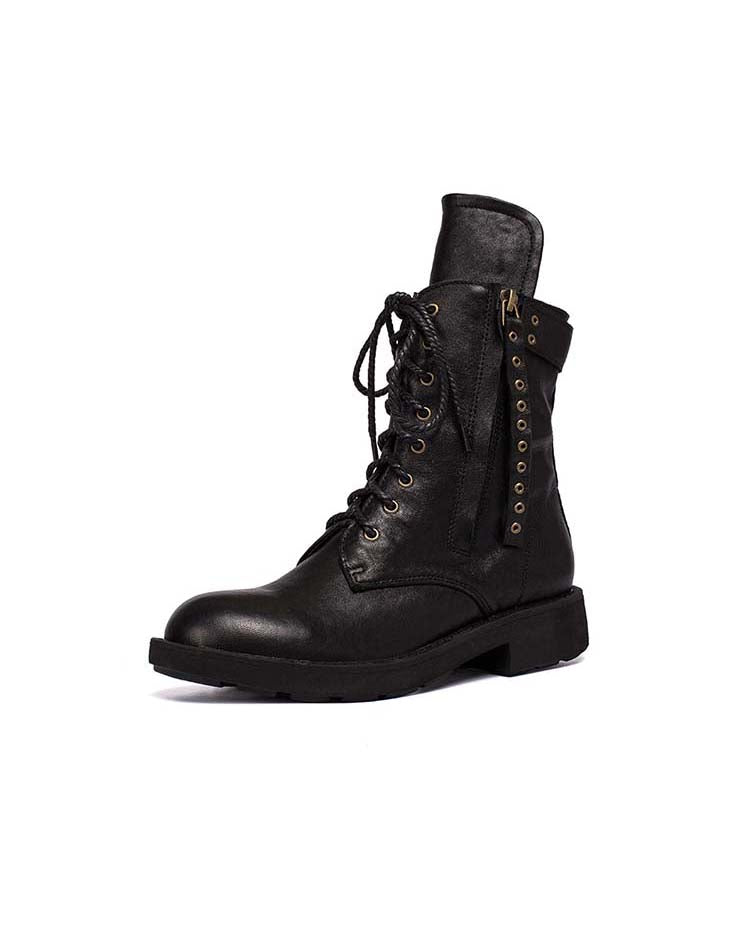 Vintage Handmade Classic Mid-calf Combat Boots