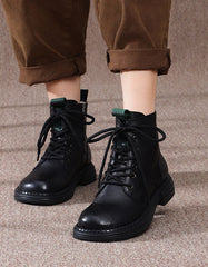 Wide Toe Box Non-slip Leather Retro Ankle Boots