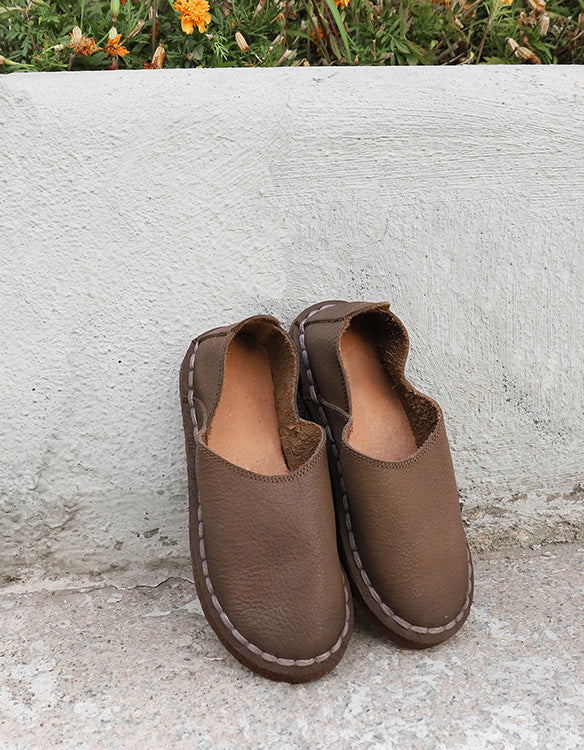 Handmade Soft Leather Comfortable Flat Shoes Loafers