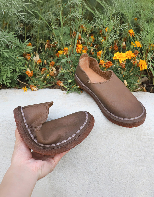 Handmade Soft Leather Comfortable Flat Shoes Loafers