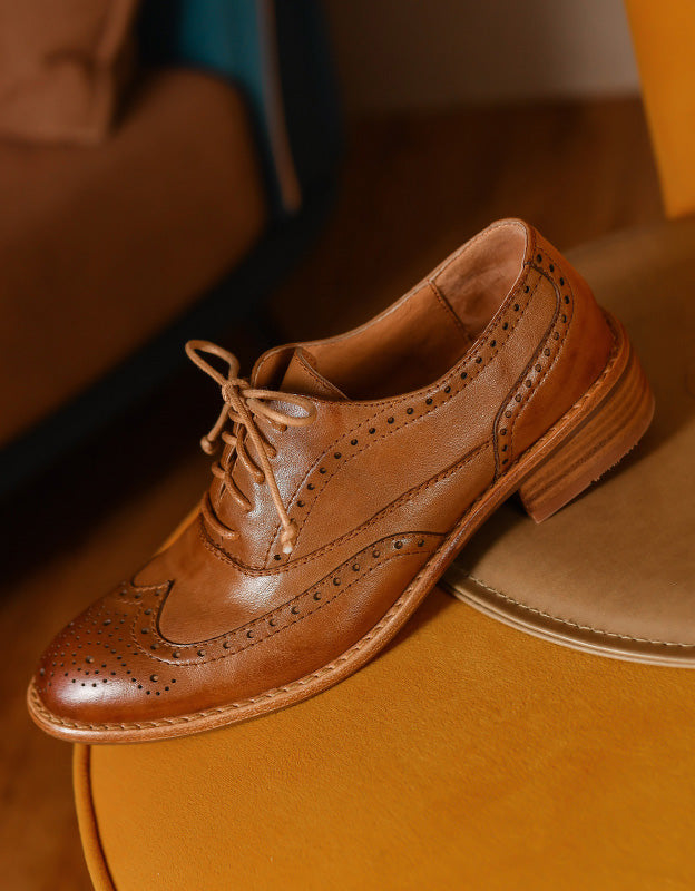 Handmade British Style Vintage Oxford Shoes