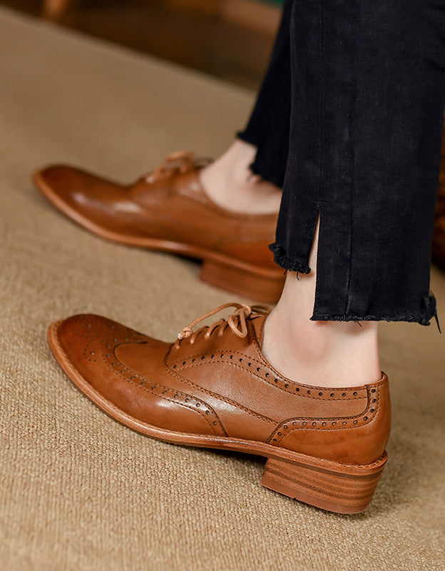 Handmade British Style Vintage Oxford Shoes