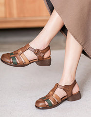 Handmade Retro Close Toe Fisherman Sandals Slingback