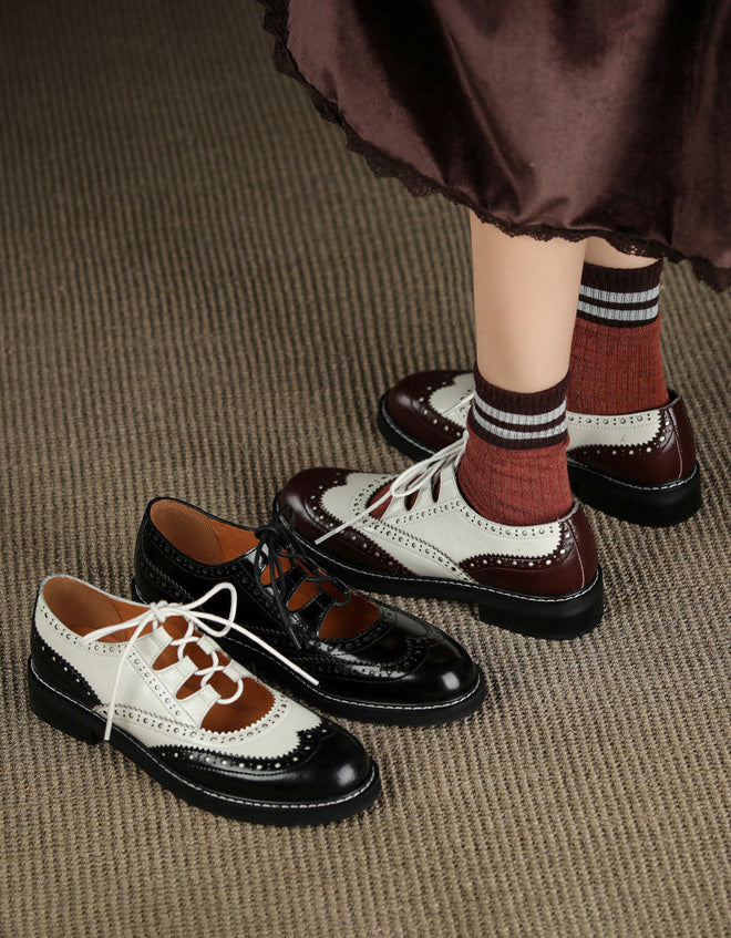 Women Brogue Style Cut Out Oxford Shoes Sandals