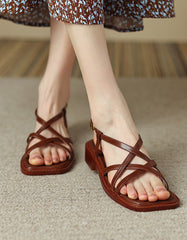 French Style Comfortable Flat Strappy Sandals