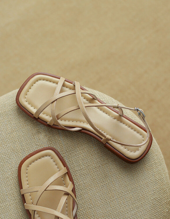 French Style Comfortable Flat Strappy Sandals