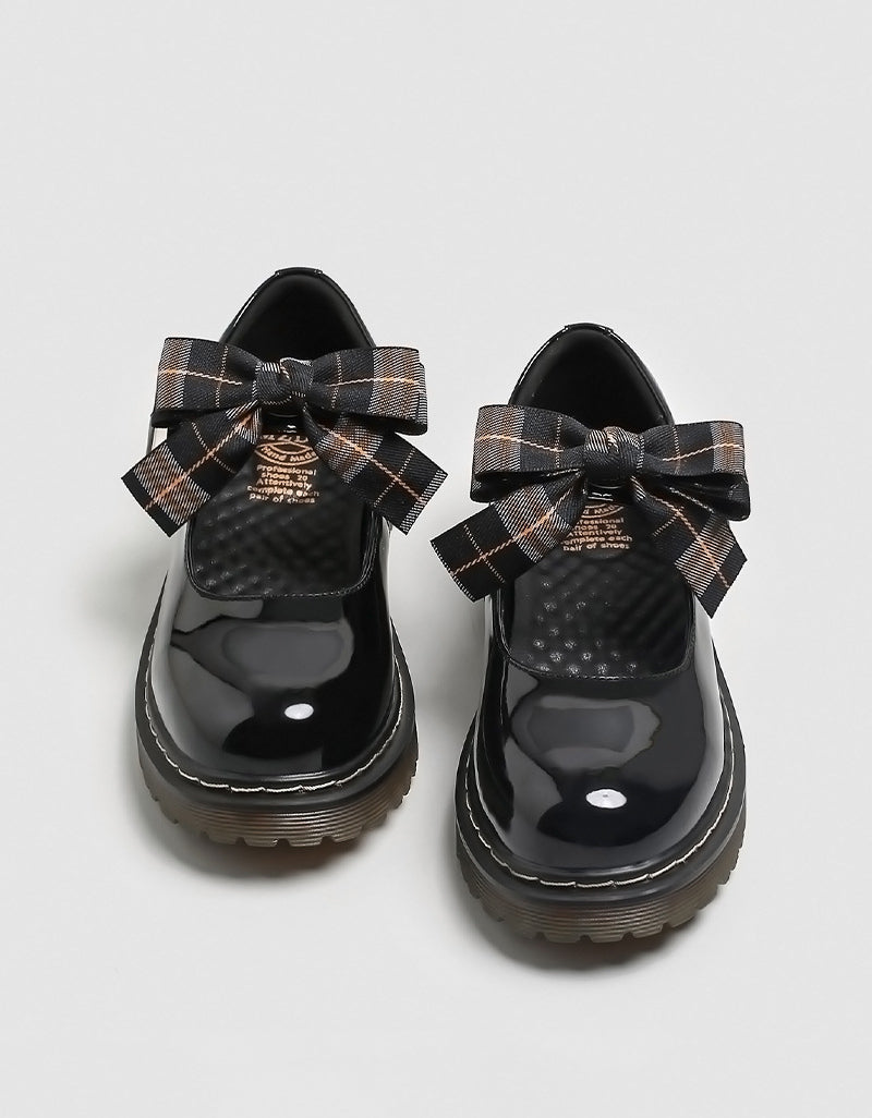 Smooth Leather Bowknot Mary Jane Shoes