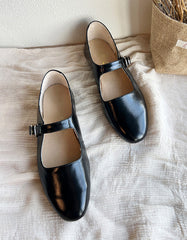 Single Buckle Black Mary Jane Shoes