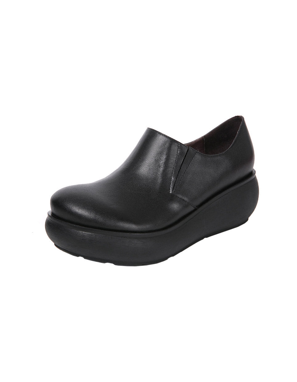 Side Elastic Rounded Toe Wedge Comfortable Shoes