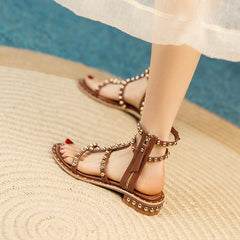 Genuine Rivet Flat Gladiator Sandals