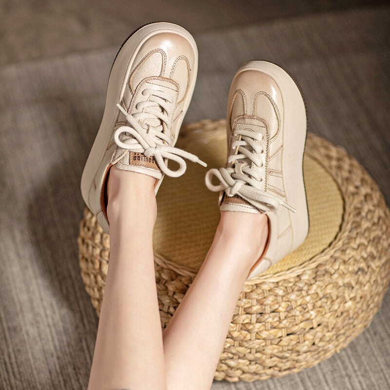 Genuine Low-top 40mm Platform Sneakers Lace Up