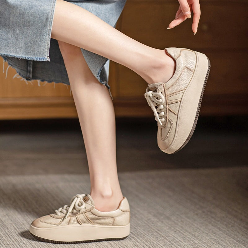 Genuine Low-top 40mm Platform Sneakers Lace Up