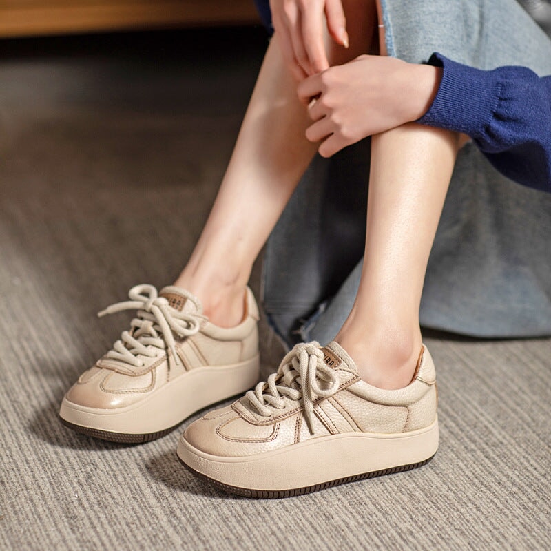 Genuine Low-top 40mm Platform Sneakers Lace Up