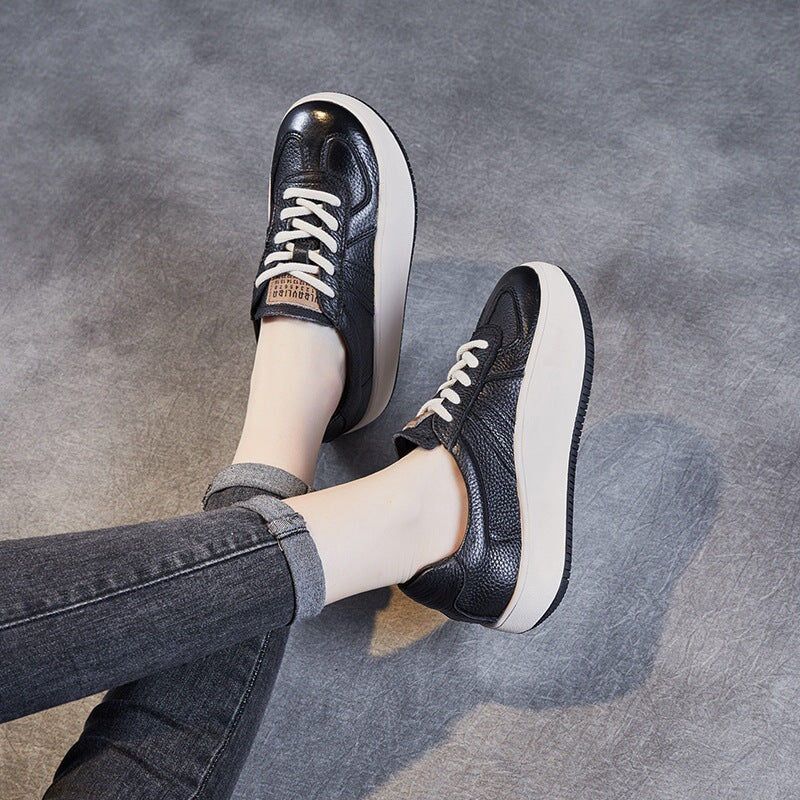 Genuine Low-top 40mm Platform Sneakers Lace Up