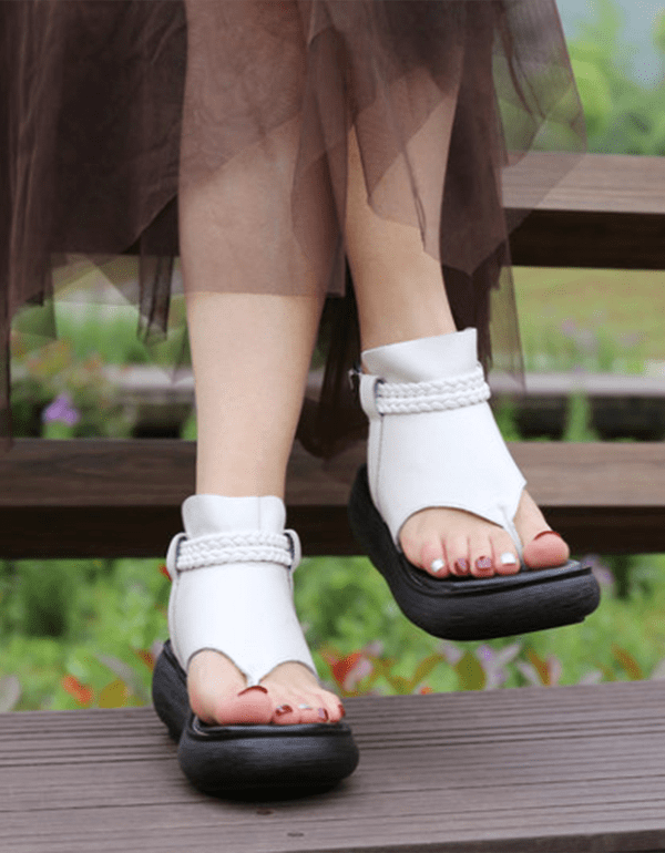 Handmade Retro Flip-Flop Sandals Slingback