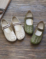 Handmade Hollow Velcro Comfortable Flats