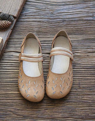 Handmade Hollow Velcro Comfortable Flats