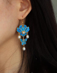 Butterfly Gold-plated Pearl Earrings